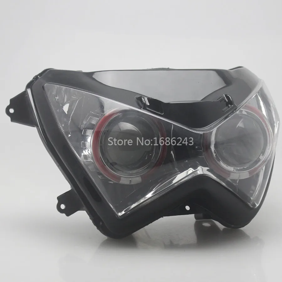 Красные ангельские глазки HID фары в сборе Высокий/Низкий Луч Для Kawasaki Z800 Z250 Z300