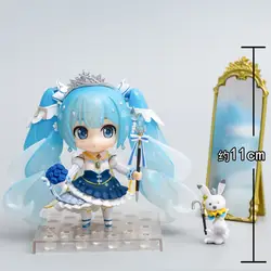 Милые Аниме Хацунэ Мику 2019 Снежная принцесса вер. 1000 Снежная Miku Q версия ПВХ фигурка Коллекционная модель детские игрушки кукла подарок