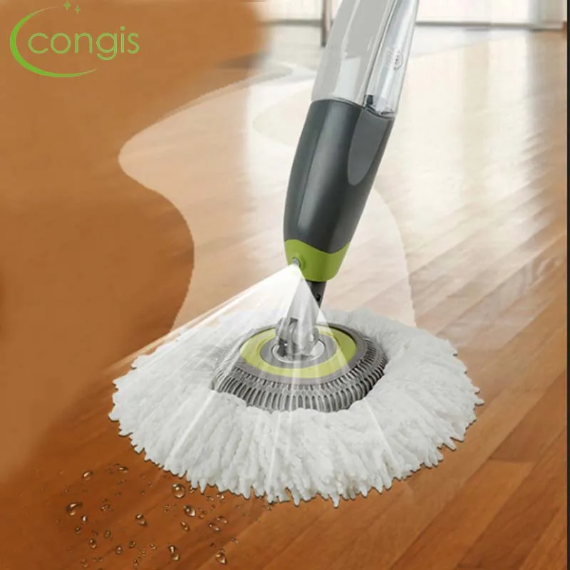 

Congis Round Rotate spinning mops Water Spray Mop with Microfiber cloth replace for House Floor cleaning Hot sale