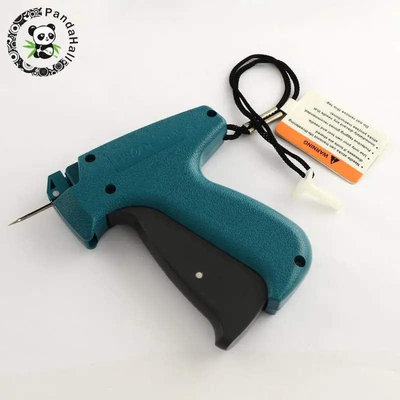 Plastic Tag Gun with Steel Pins, Teal, 125x100x23mm; hole 10x1.5mm