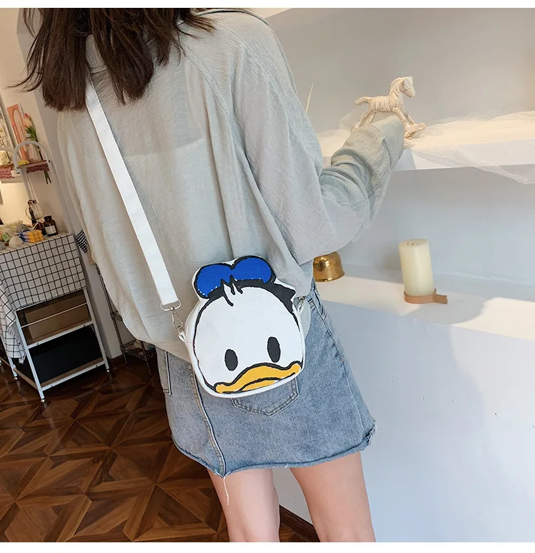 Disney Mickey mouse children cartoon canvas bag girl boy messenger shoulder bag new minnie bag lady Donald Duck handbag