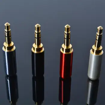 

4pcs/lot Copper Gold Plated 3.5mm Male Mini Jack Plug soldering 4 pole plug Repair Headphone Cable Solder