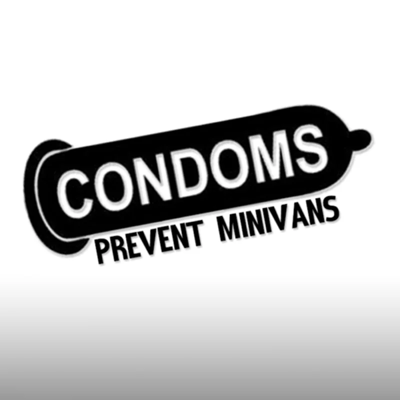 

Condoms Prevent Minivans Vinyl Decal Funny Sticker JDM Euro Racing Window