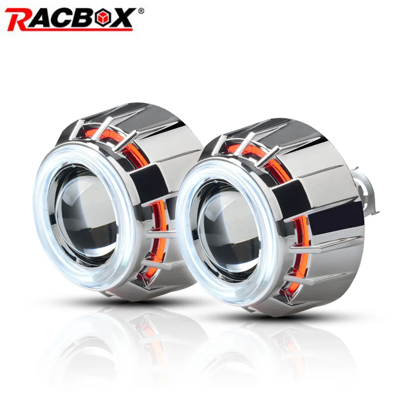 Pair 3'' Inch Hid Bi Xenon Projector Lens Headlight High Low Beam Double Angel Eyes H1 H4 H7