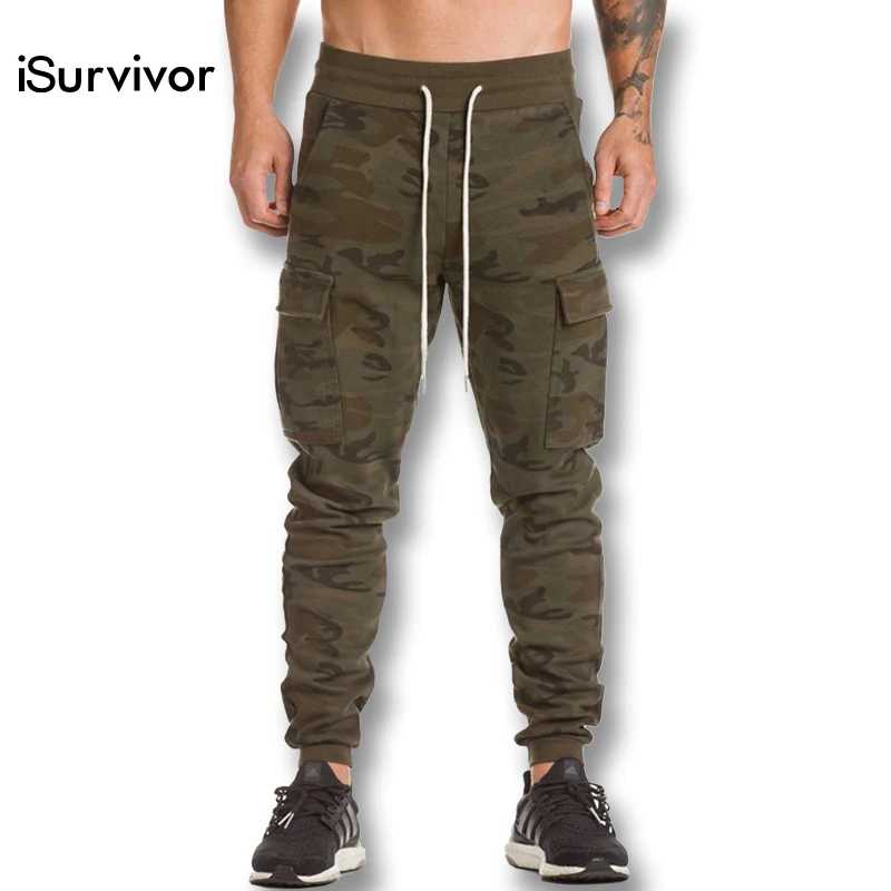 

iSurvivor 2019 Men Spring Camouflage Pencil Pants Trousers Sportswear Outwear Male Casual Fashion Slim Fitted Long Pants Hombre