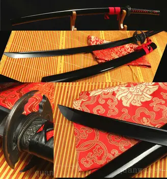 

41'1060 CARBON STEEL BLACK BLADE FULL TANG JAPANESE SAMURAI KATANA SWORD