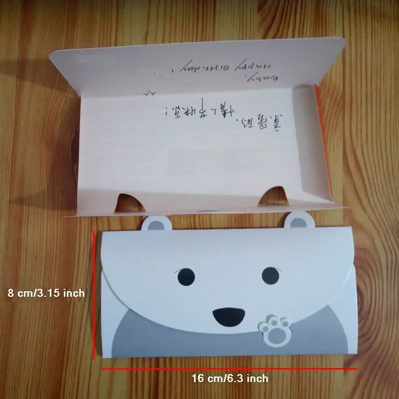 200 шт. конверт с изображением животных из мультфильма открытка надписью Thank Card
