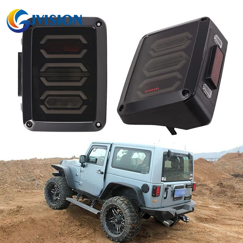 

Pair Smoke Lens LED Tail lights 12V LED Tail Lamp Assembly Reverse Running Brake Turn Signal for Jeep Wrangler JK