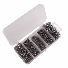 300 шт./упак. прокатки бочкообразный рыболовный Вертлюг Разъем Твердые Сплит Кольца рыболовные снасти аксессуары инструмент pesca