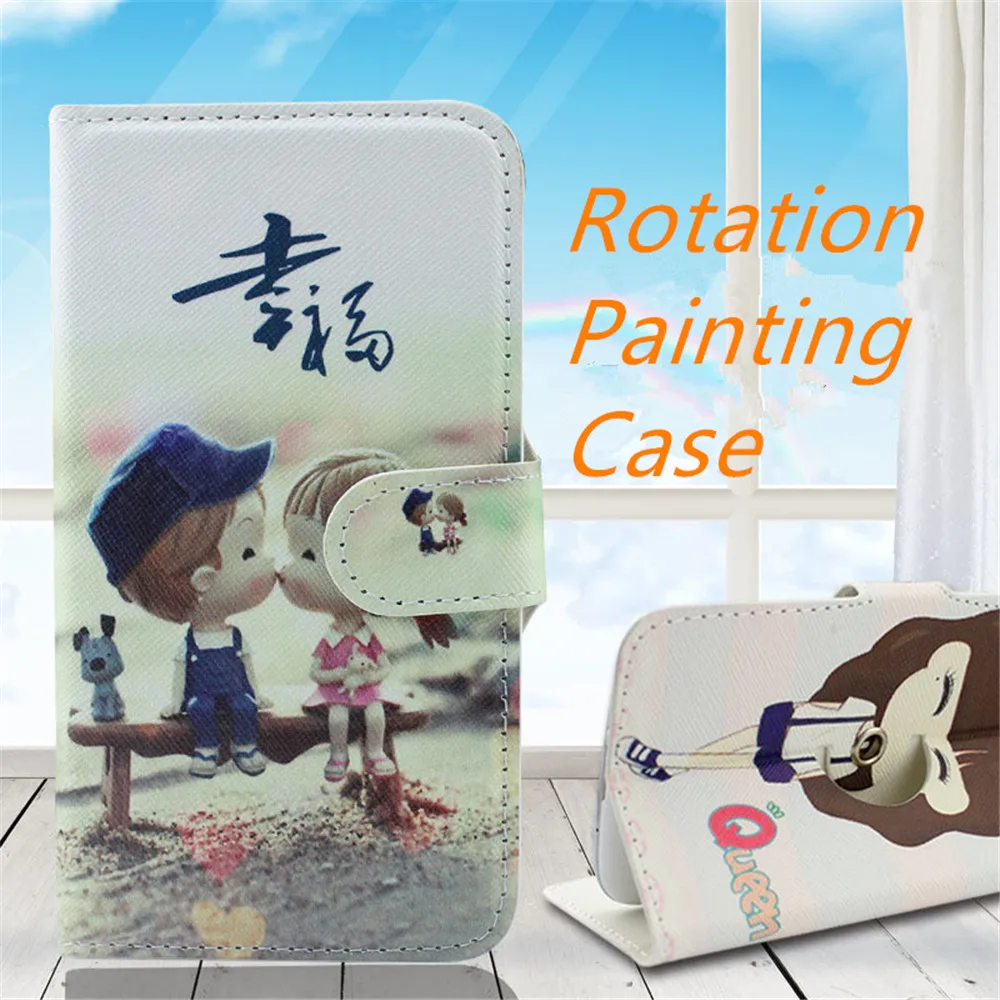 For Logicom L-ement 500 Case High Quality Fashion Painting Rotation Mobile Phone Cases1 Luxury Wallet Cover |