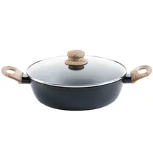 Утолщенный кастрюля из алюминиевого сплава со стеклянной крышкой 24 см диаметр двойная посуда с ручками антипригарный суп и кастрюли для мясного бульона mx4121109