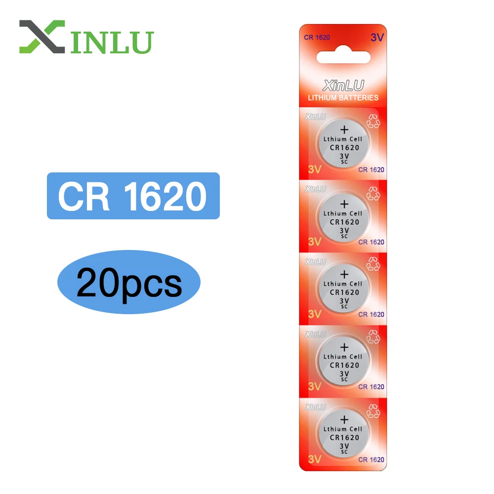 20 шт./лот CR1620 1620 ECR1620 Кнопочная батарея монетного типа для часов шт. XINLU|cr1620 battery|coin