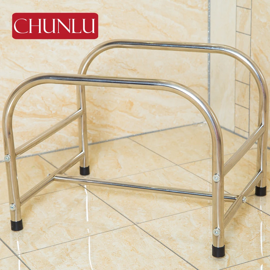 CHUNLU Stainless Steel Bathroom Basins Racks Holder Floor Type Bathroom