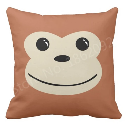 Funny Monkey Face Cushion Cover Monkey Decorative Throw Pillows Cases