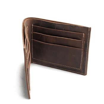 

Crazy horse leather wallet male short purse genuine cow leather men mini wallet retro men mini clutch wallet card holder wallet