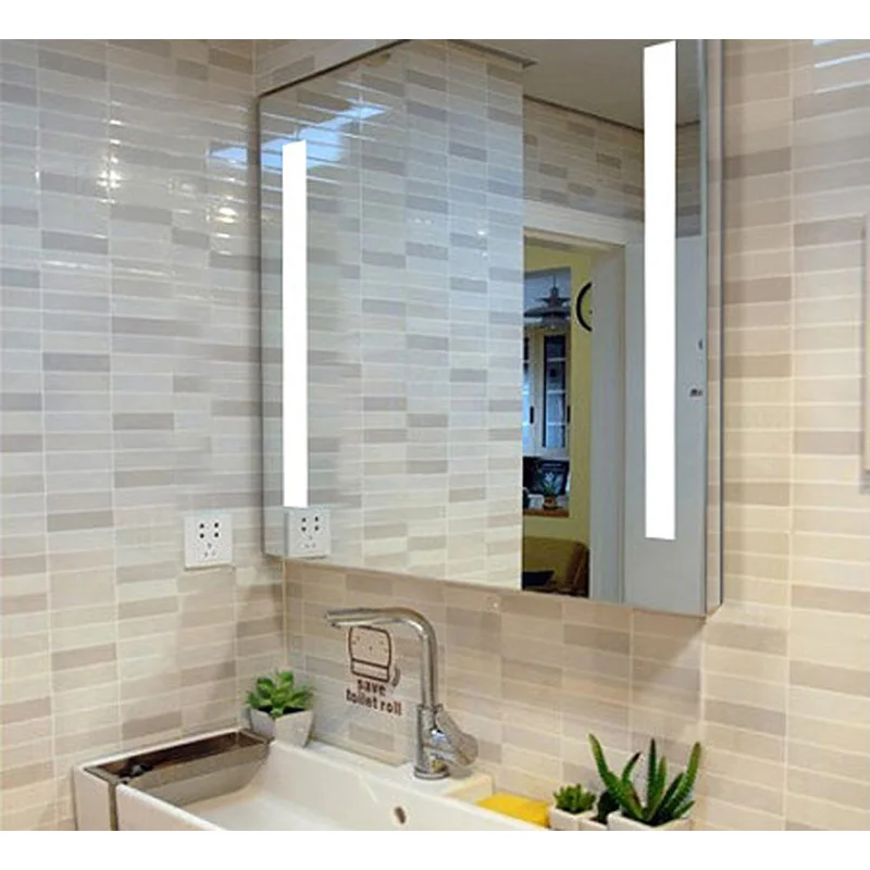 مستطيل LED مضاءة مضاءة مرة أخرى مرآة حمام مع مفتاح مستشعر باللمس مستطيل LED مضاءة مضاءة مرة أخرى مرآة حمام مع مفتاح مستشعر باللمس
