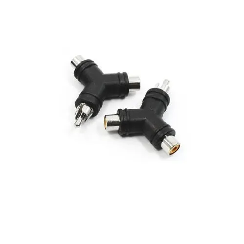 50 шт. переходник для аудиокабеля Типа Y 2 RCA типа мама на 1 папа|connector receptacle|cable shellcable