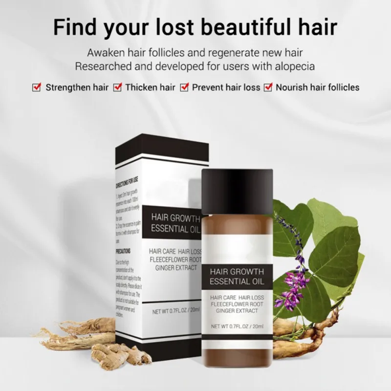 Эфирное масло для роста волос, экстракт корня цветка, имбиря, лечение мужчин t против выпадения волос для мужчин и женщин