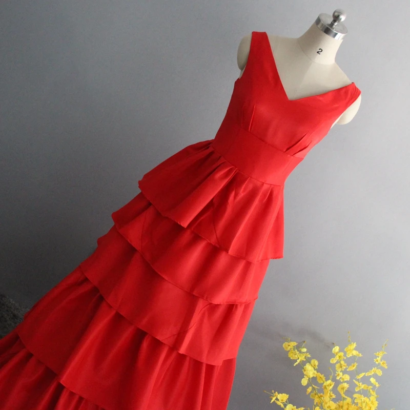 New Arrival V Neck A-Line evening dresses long Red ever pretty abendkleider 2019 Robe de soiree Formal dress Party gowns