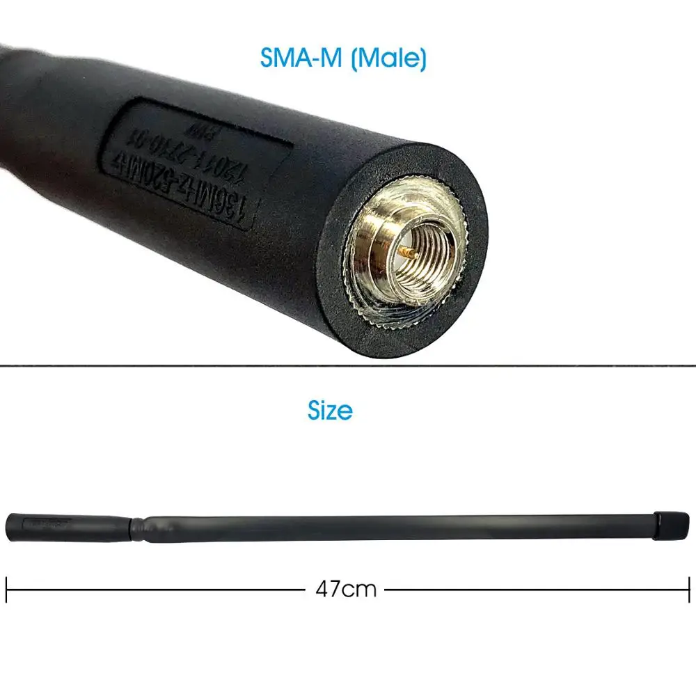 47cm SMA-Male 8W Folding Tactical Antenna 8