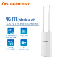 Roteador wi fi sem fio 4g lte, slot para cartão sim, ponto de acesso 2.4g, antena de sinal 4g lte 2 * 5dbi