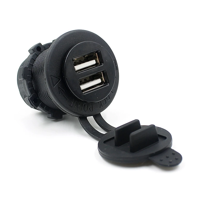 Car Cigarette Lighter Socket DC 12VDual USB Charger Power Adapter