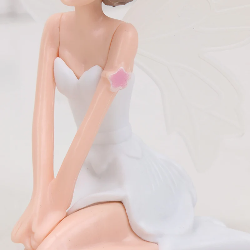 Прекрасный белый принцесса мисс Белл Фигура Красота Ангел Девушки перо Торт Топпер для украшения торта