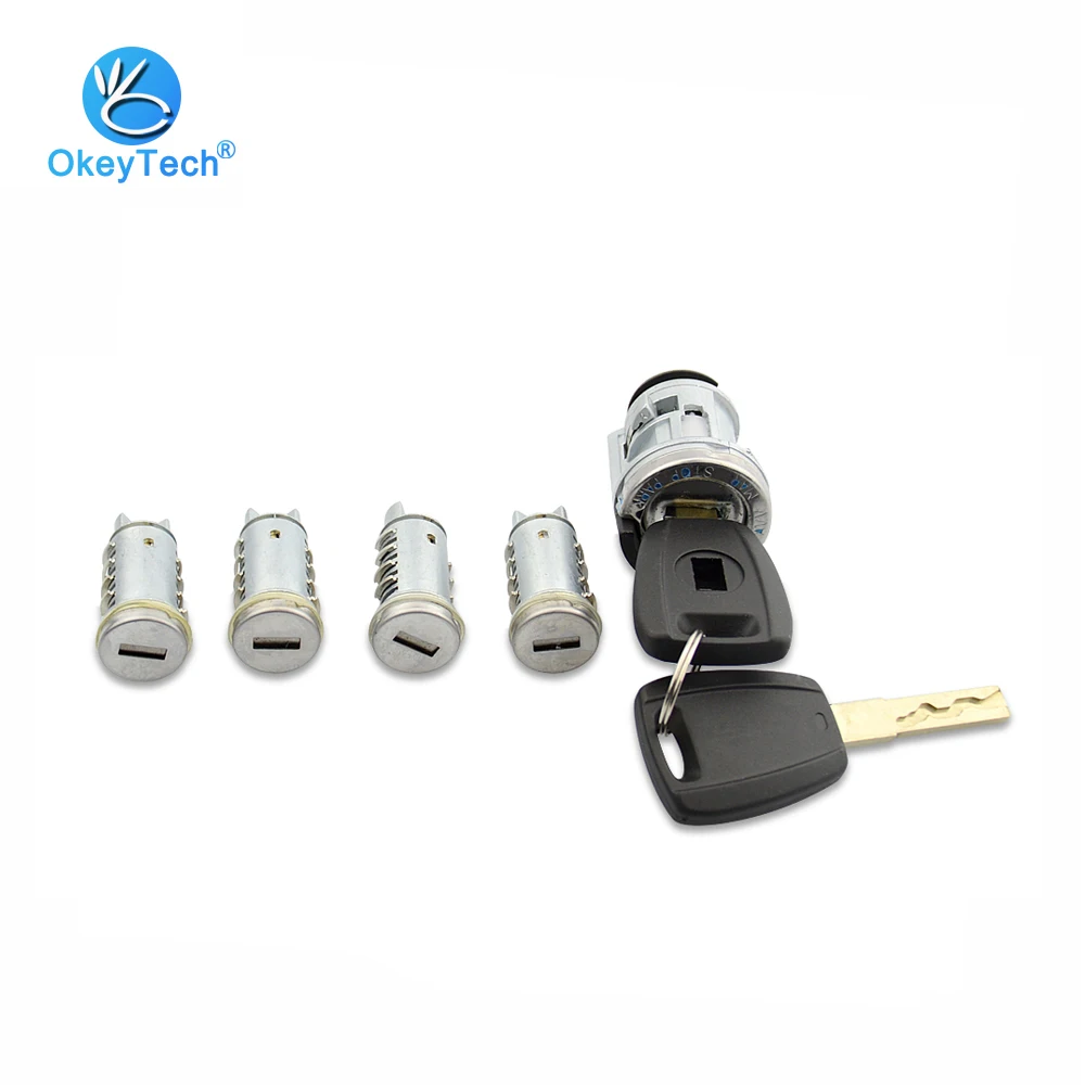 

OkeyTech For Fiat Lock Set with 2 Key SIP22 Blade Lgnition Lock Milling Lock Car Modified Car Door Cylinder Car Key Trunk Lock