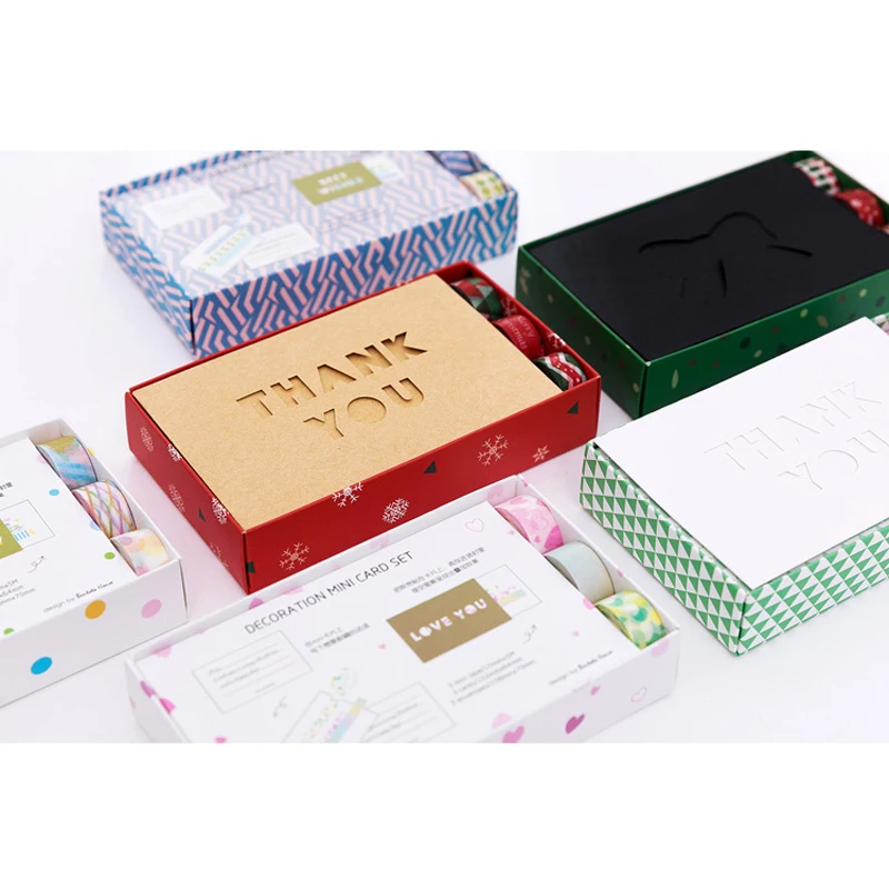 

1 Set=3 Mini Tape +3 Cards + 3 Envelopes Christmas Birthday Wishes Thanks Paper Letter Set