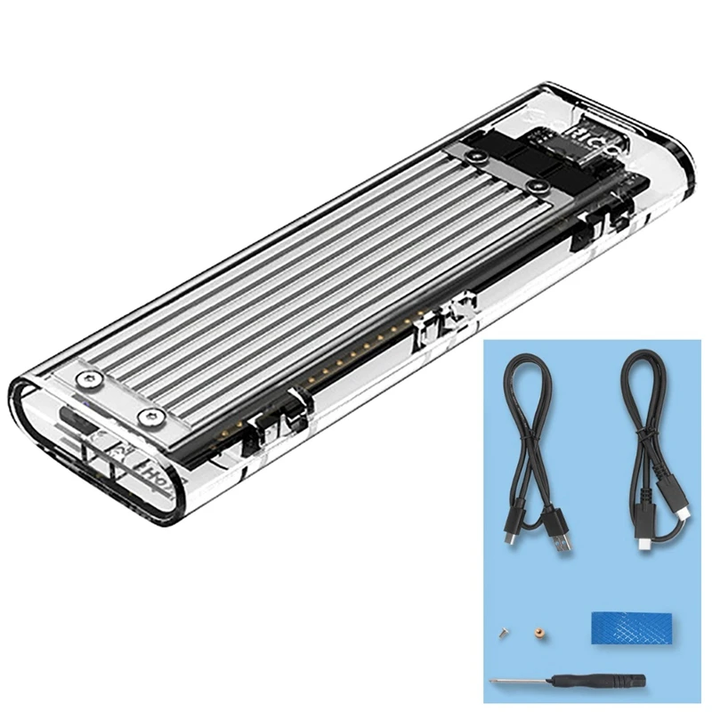 Orico Nvme M.2-type-C Ssd Корпус чехол M ключ прозрачный Внешний Usb 3,1 Gen2 10 Гбит/с Поддержка Uasp для Ssd до 2 ТБ