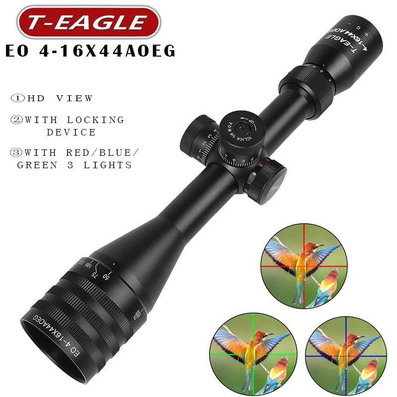 T-Eagle EO4-16x44 AOEG HD прицел тактический охотничий прицел Охотник Красный точка AirRifle снайперская охотничья Оптика прицел противоударный