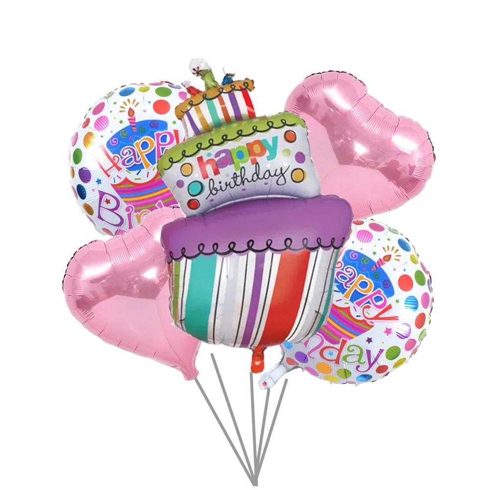 5pcs/lot Happy Birthday Helium Foil Balloons Birthday Party Decoration