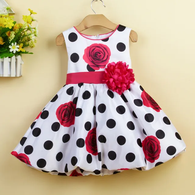 Baby Girls Dress Black Dot Infant Summer Dress Baby Girl Party Dress