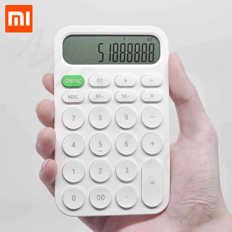 

Xiaomi Mijia MIIIW calculator 12-bit LED display ABS material 6 degree angle for office business finance tax Smart