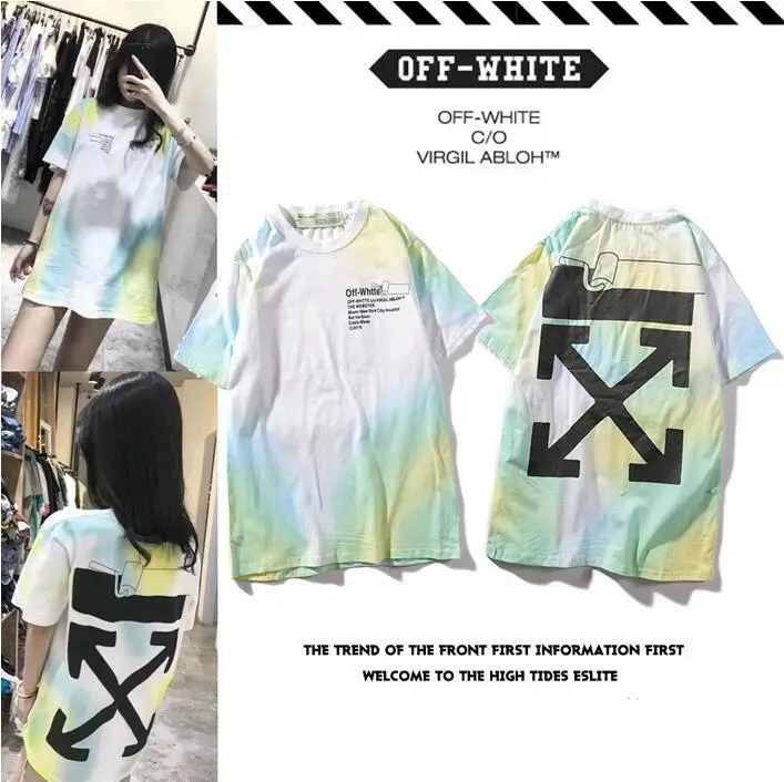 

limited edition new York Rendering 19SS Off-White OW Men/Women Couple Cotton Fashion Casual Short sleeve Round neck T-shirt