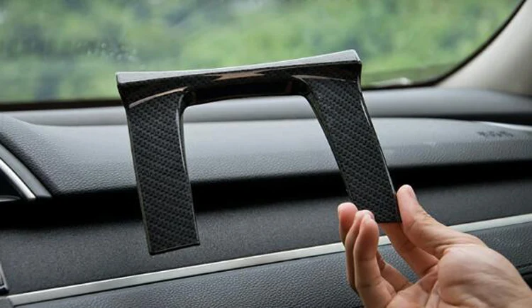 Хромовое углеродное волокно стиль переключения передач крышка панель отделка рамка ободок центральной консоли литьевая гарнитура для Honda Civic