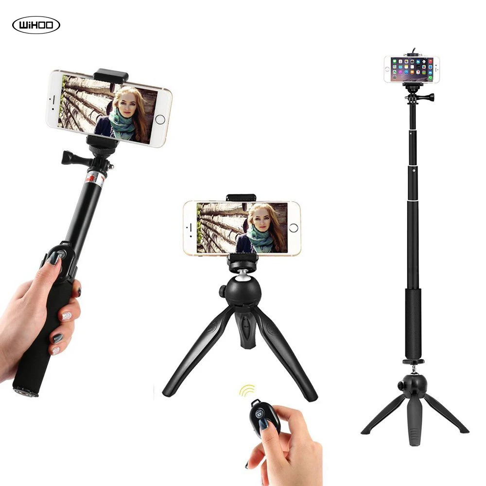 

WiHoo Selfie Stick for iPhone 7 plus Bluetooth Selfie Stick With Extendable Monopods Mount Adapter and Bluetooth Remote Control