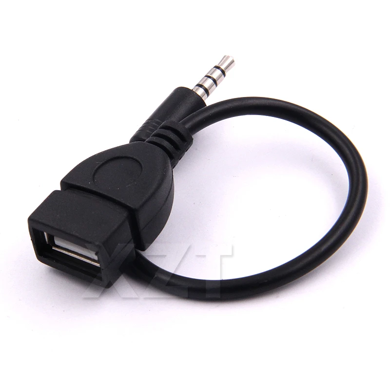 Высокое качество 3,5 мм мужской аудио AUX Джек к USB 2,0 Тип Женский адаптер конвертера OTG кабель
