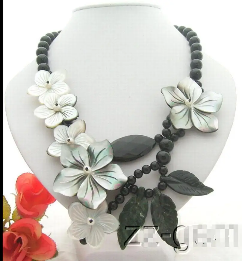 

Wholesale price ^^^^ Onyx&Shell Flower Necklace-Onyx Toggle Clasp