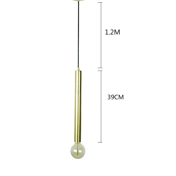 Подвесной светильник в скандинавском стиле с золотой подвеской, E27, для спальни, кафе, магазина, лофт, промышленный светильник с одной головкой, подвесной светильник, suspendu