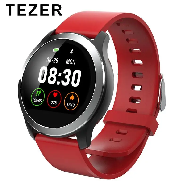 TEZER Z03 фитнес-трекер smartwatch ECG схема сердечного ритма Монитор артериального давления сарт часы для ios android для мужчин и женщин - Цвет: RED