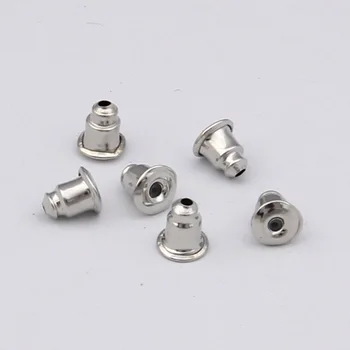 

Yiwu 5*6mm 50pcs Earring Studs Backs Butterfly Stopper Scrolls Ear Post Nuts Findings DIY Blocked Earring Backs Stoppers Ear