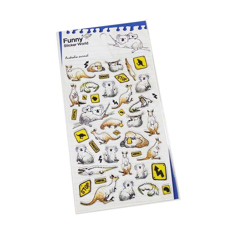 

1 Sheet/pack Supreme Sticker Kangaroo Koala Sticky Animals Scrapbooking Kawaii Emoji Reward Kids Children Toys Stickers