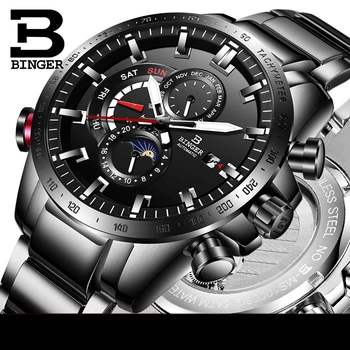 

Switzerland Automatic Watch Men Top Brand Luxury BINGER Mechanical Mens Watches Military Clock Relogio Masculino montre homme
