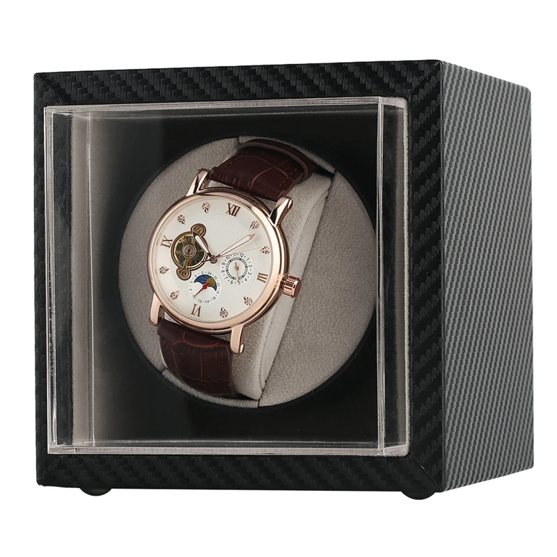 

Carbon Fiber Automatic Electric Mechanical Watch Shaker Motor Rotary Storage Case Box Single Slot UK Watch Jewelry Winder Holder