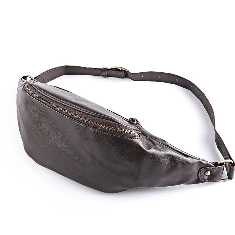 Высококачественная поясная сумка из искусственной кожи, Мужская поясная сумка, мужская кожаная поясная сумка, сумка, платок, банка, нагрудная сумка, мужская сумка, Heuptas - Цвет: Brown