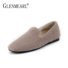 Новые женские туфли на плоской подошве; Брендовые женские тонкие туфли с круглым носком; сезон весна-осень; черные теплые женские туфли на плоской подошве с мехом; повседневные лоферы; большие размеры