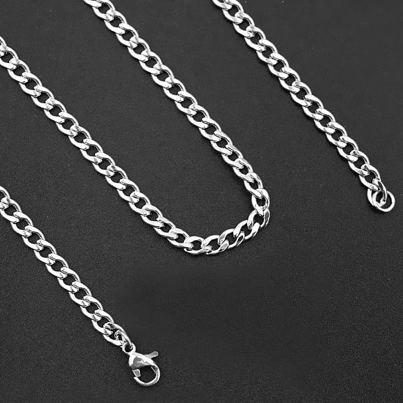 3.5x5mm Stainless Steel Oval Chain Men Women Link Chain Necklace Silver