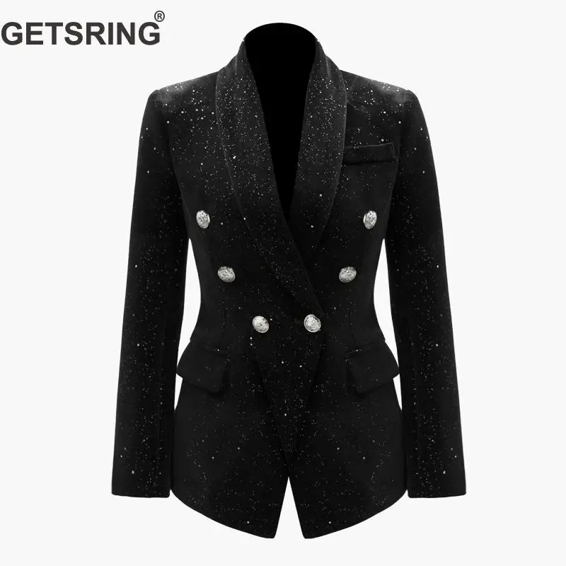 À Black Lâche Sequin Femmes Occasionnel 2018 Manches Manteaux Châle Noir Tops Getsring Mode Longues Correspondant Col Manteau Nouveau Couleur xIUnwRqRP0