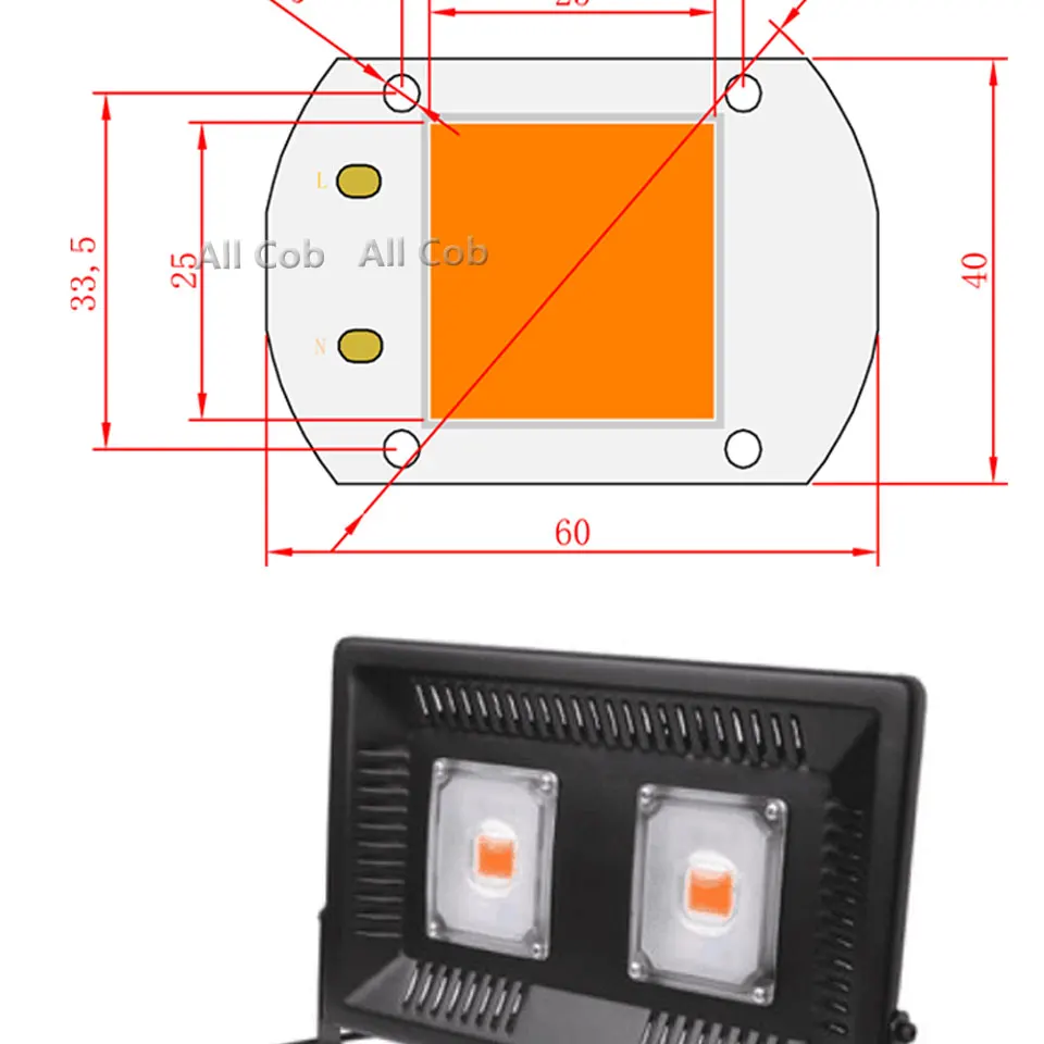 Драйвер AC 220V 110V 20W 30W 50W высокомощный светодиодный cob теплый полный спектр белого 380-840nm прожектор светильник для растений